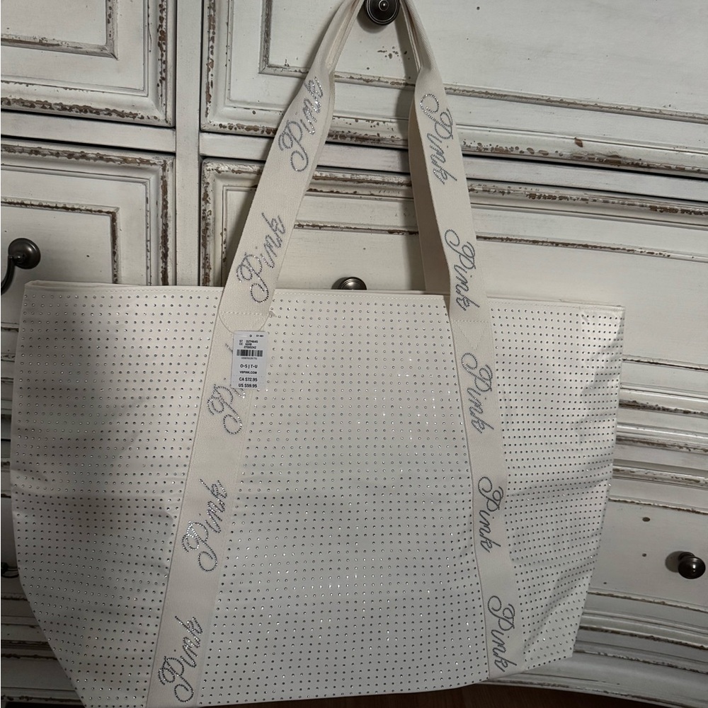 PINK Victoria's Secret Sparkling White Tote